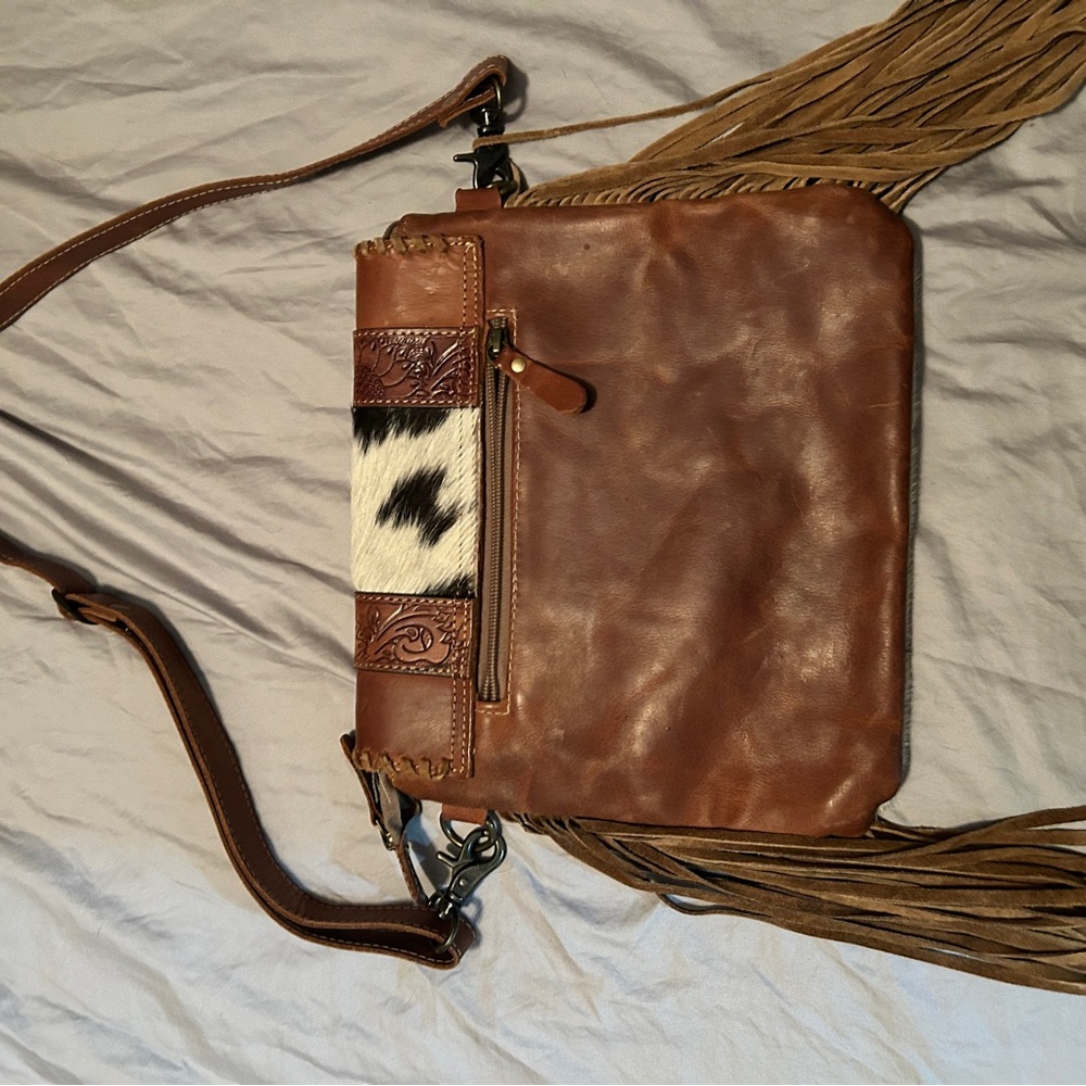 Myra Women's Propinquity Leather Fringe Purse - Picture 2 of 7